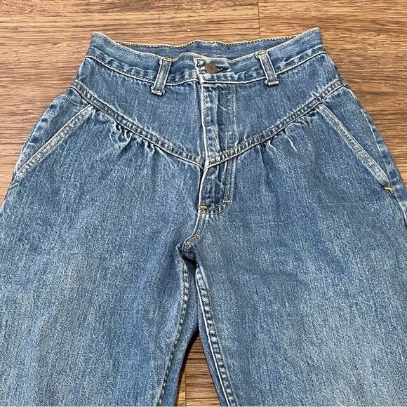 Vintage 80’s L’Abeille Tapered High Waist Pleated Mom Jeans Size 24” Waist - Picture 2 of 13